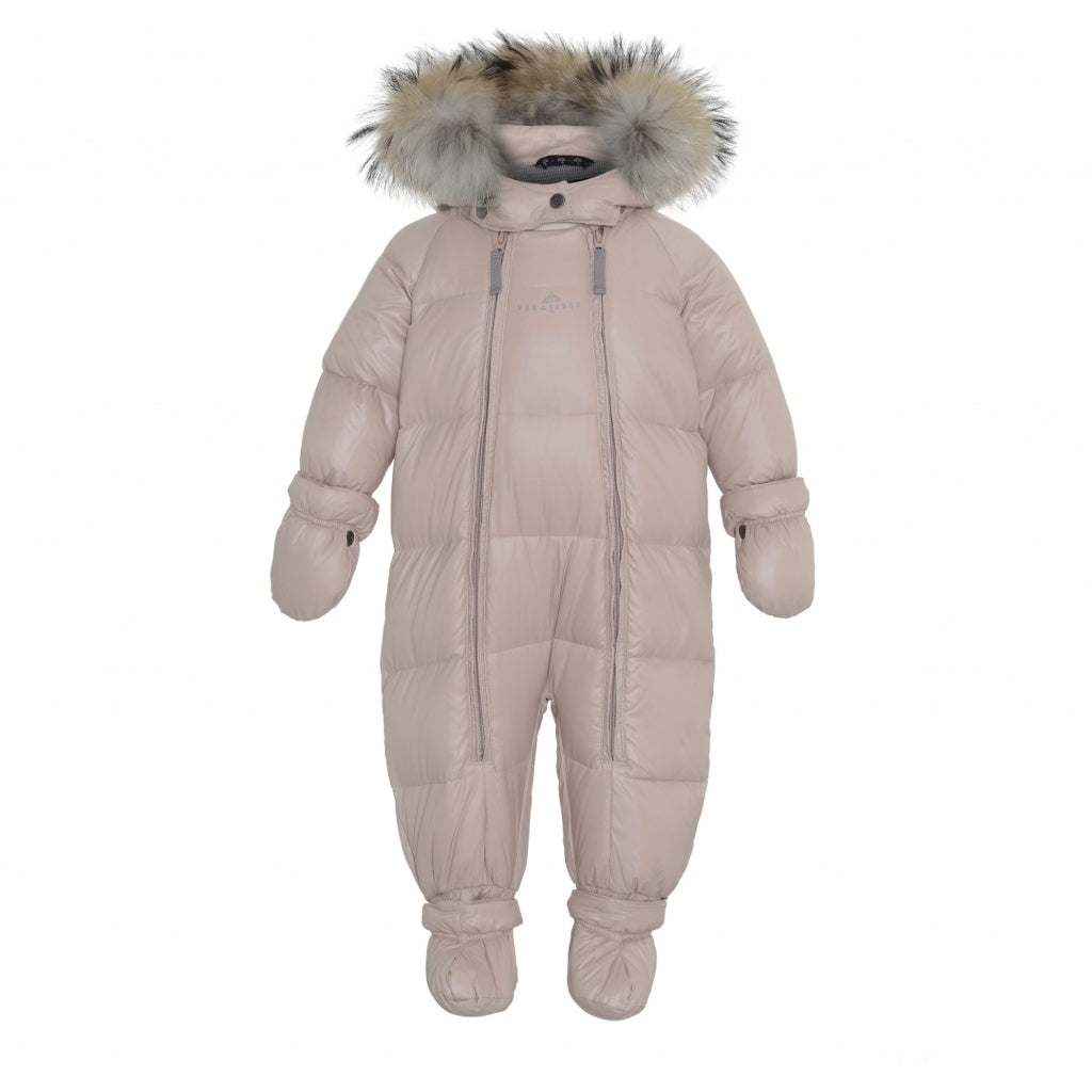 VER de TERRE Baby dunflyverdragt med pels Flyverdragt 415 Mahogany rose