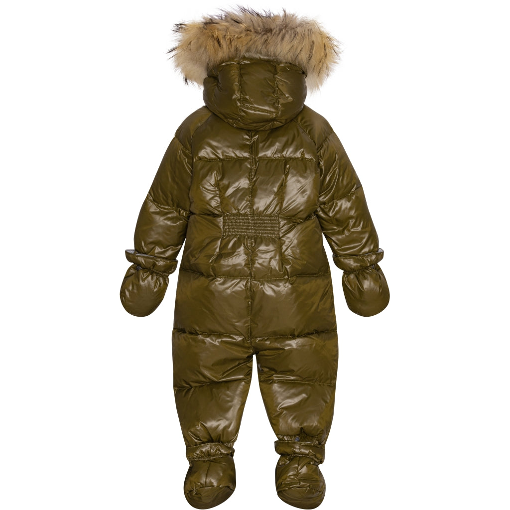 VER de TERRE Baby dunflyverdragt med pels Flyverdragt 871 Dark olive