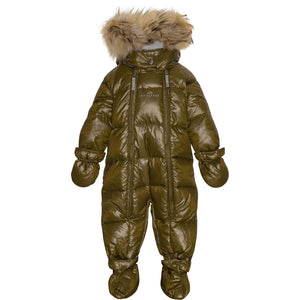 VER de TERRE Baby dunflyverdragt med pels Flyverdragt 871 Dark olive