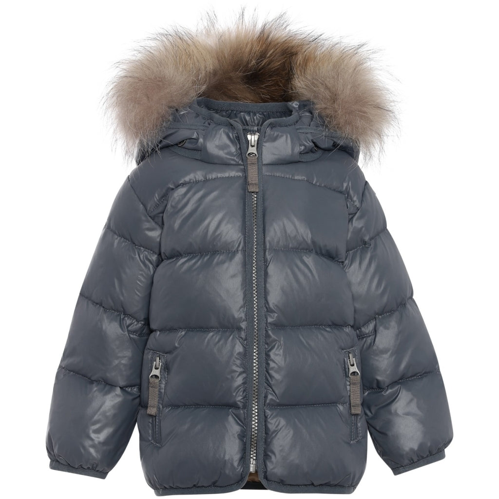 VER de TERRE Baby dunjakke med pels Jakke 669 Slate/caramel