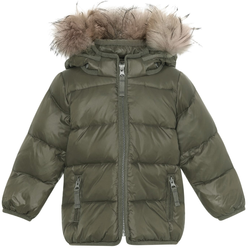 VER de TERRE Baby dunjakke med pels Jakke 867 Dark moss