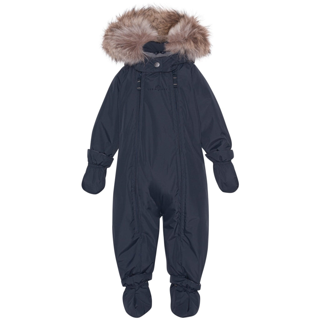 VER de TERRE Baby flyverdragt med pels Flyverdragt 600 Navy