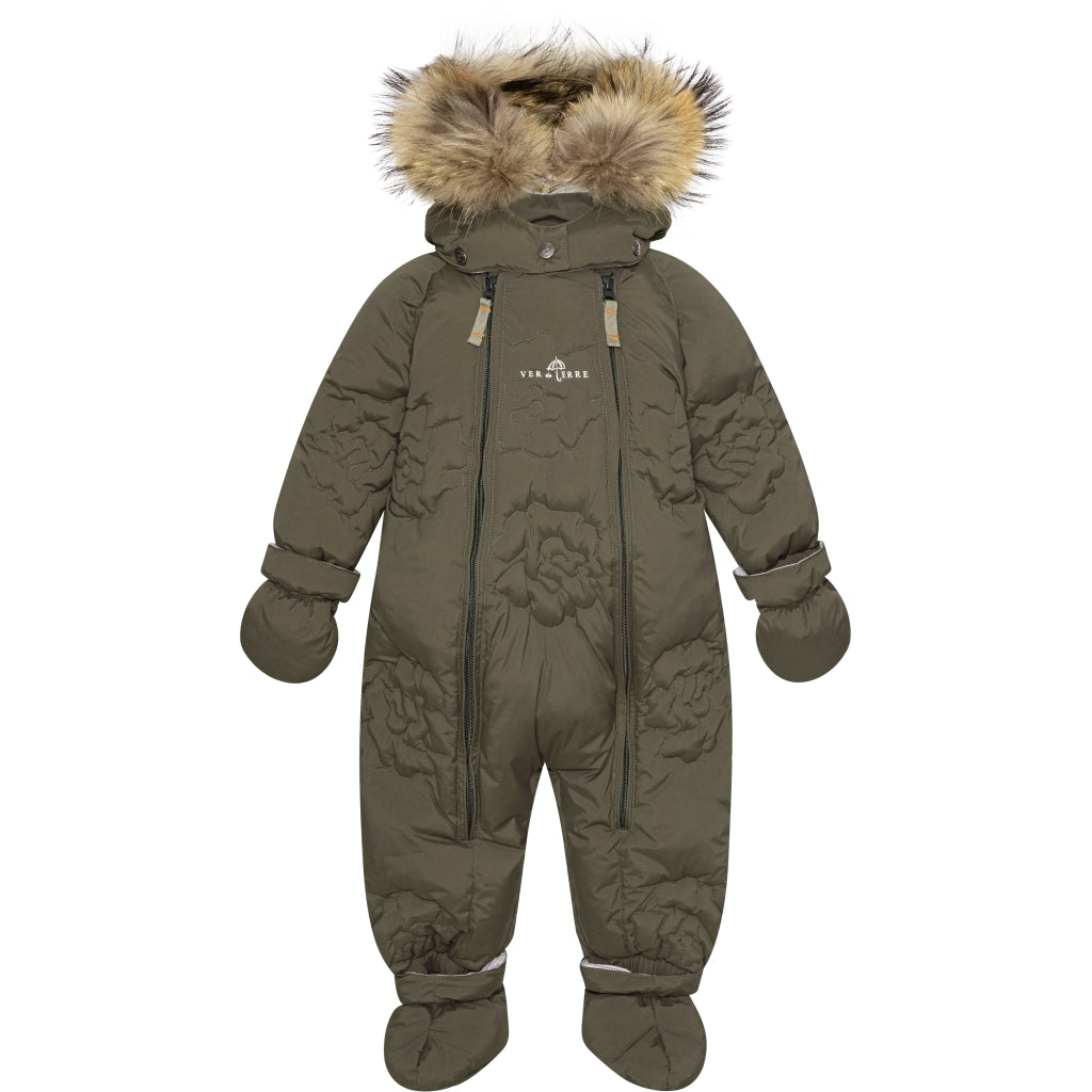 VER de TERRE Baby rose dunflyverdragt med pels Dunflyverdragt med pels 875 Crocodile