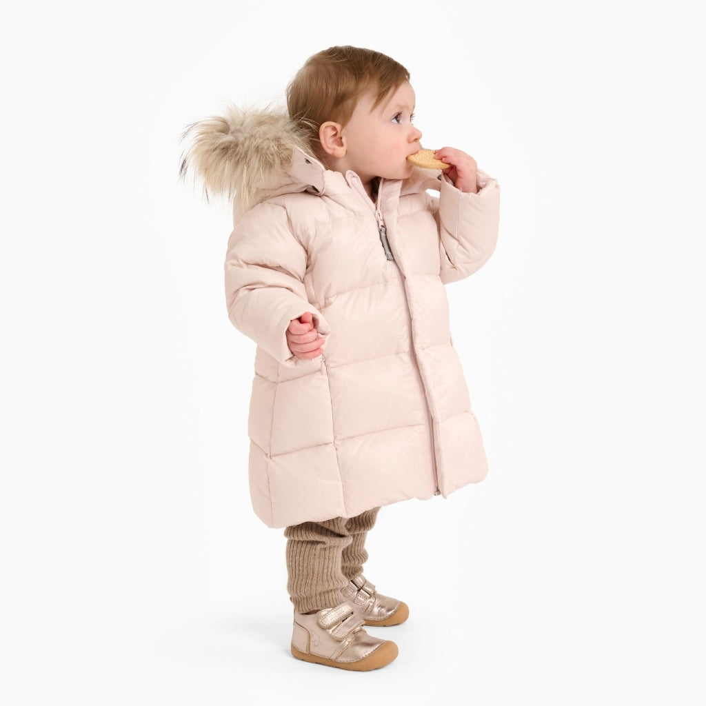 VER de TERRE Babypige dunfrakke med pels Dunfrakke med pels 405 Rose powder