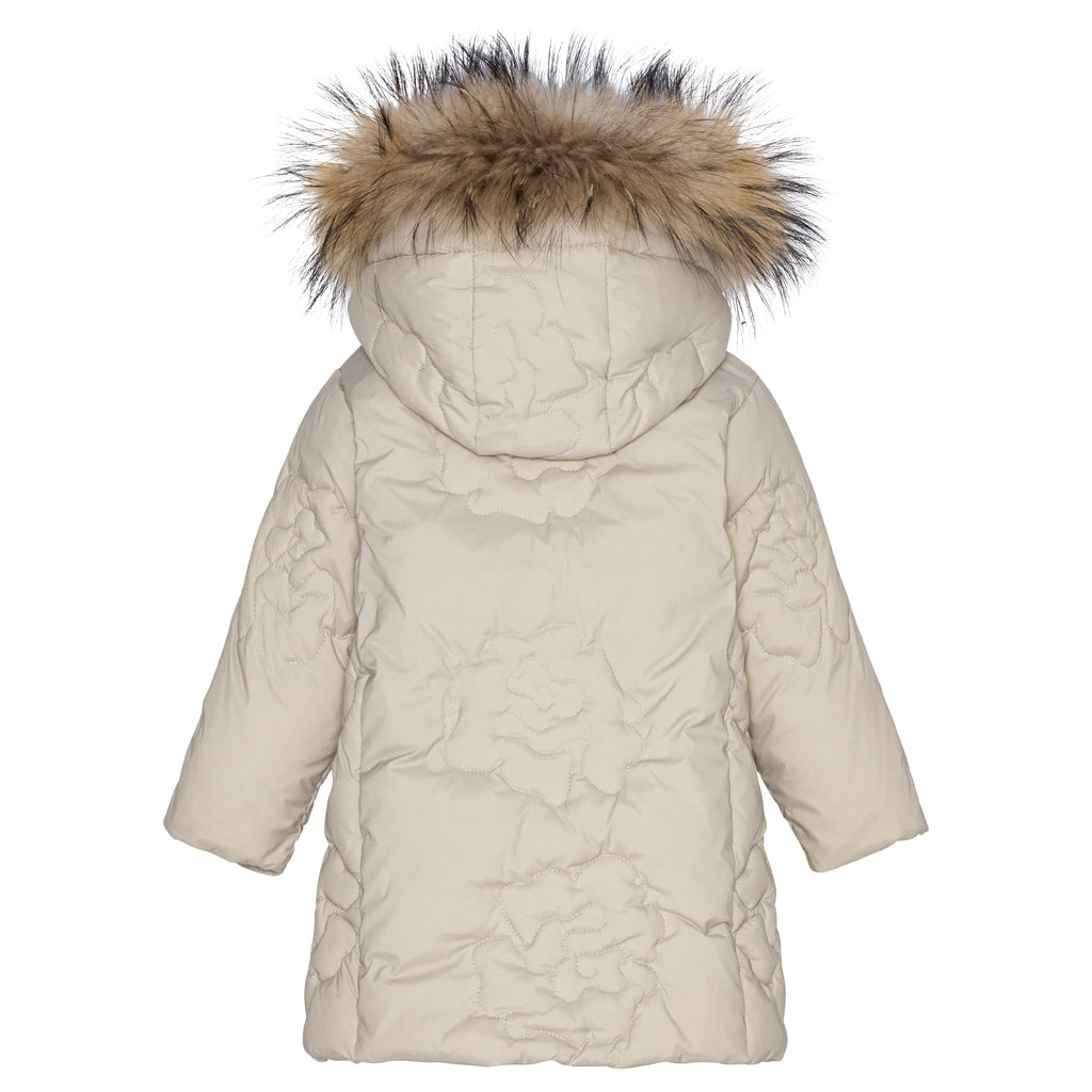 VER de TERRE Babypige dunfrakke med pels Dunfrakke med pels 981 Oat