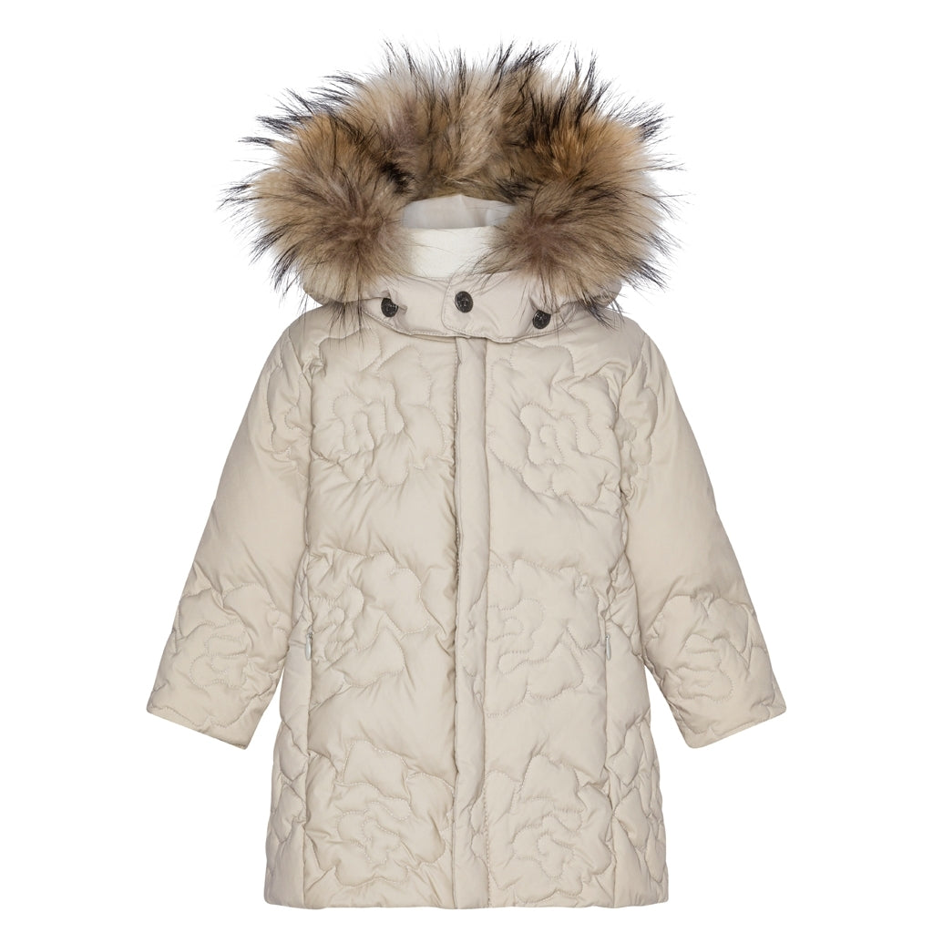 VER de TERRE Babypige dunfrakke med pels Dunfrakke med pels 981 Oat