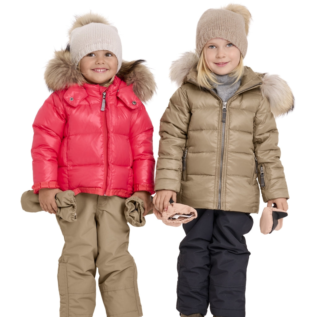VER de TERRE Babypige dunjakke med pels Dunjakke med pels 405 Rose powder
