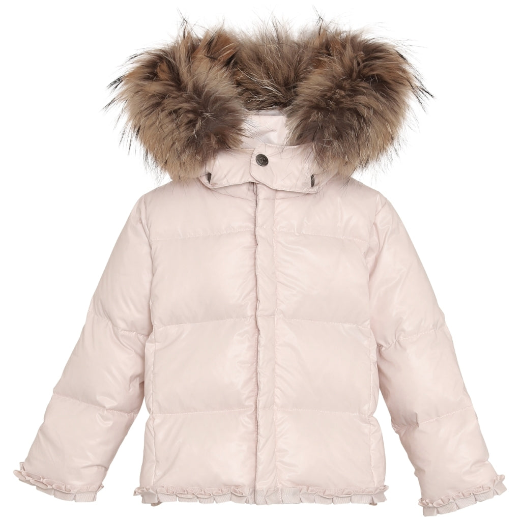 VER de TERRE Babypige dunjakke med pels Dunjakke med pels 405 Rose powder