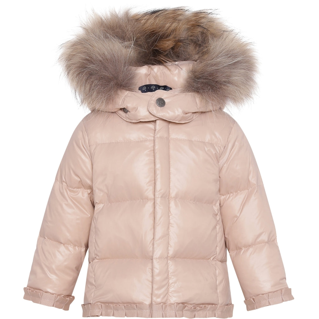VER de TERRE Babypige dunjakke med pels Dunjakke med pels 415 Mahogany rose