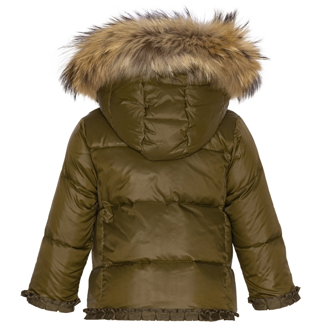 VER de TERRE Babypige dunjakke med pels Dunjakke med pels 871 Dark olive