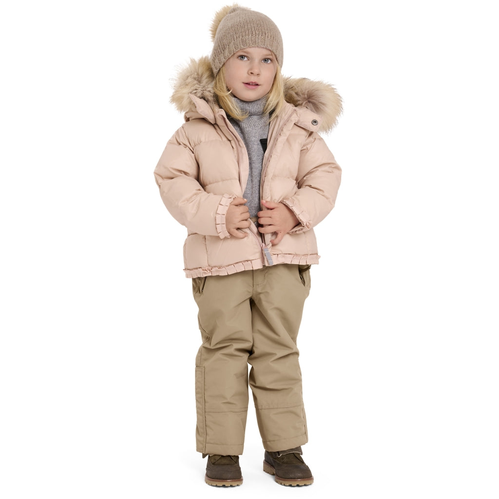 VER de TERRE Babypige dunjakke med pels Dunjakke med pels 912 Caramel