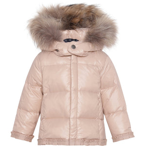 VER de TERRE Babypige dunjakke med pels Jakke 415 Mahogany rose