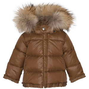 VER de TERRE Babypige dunjakke med pels Jakke 901 Brownie