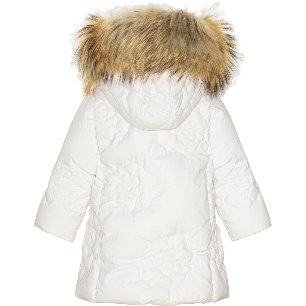 VER de TERRE Babypige rose dunfrakke med pels Dunfrakke med pels 002 Snow