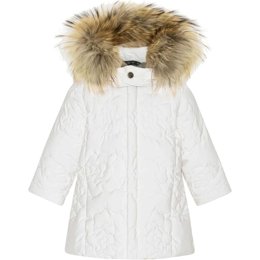VER de TERRE Babypige rose dunfrakke med pels Dunfrakke med pels 002 Snow
