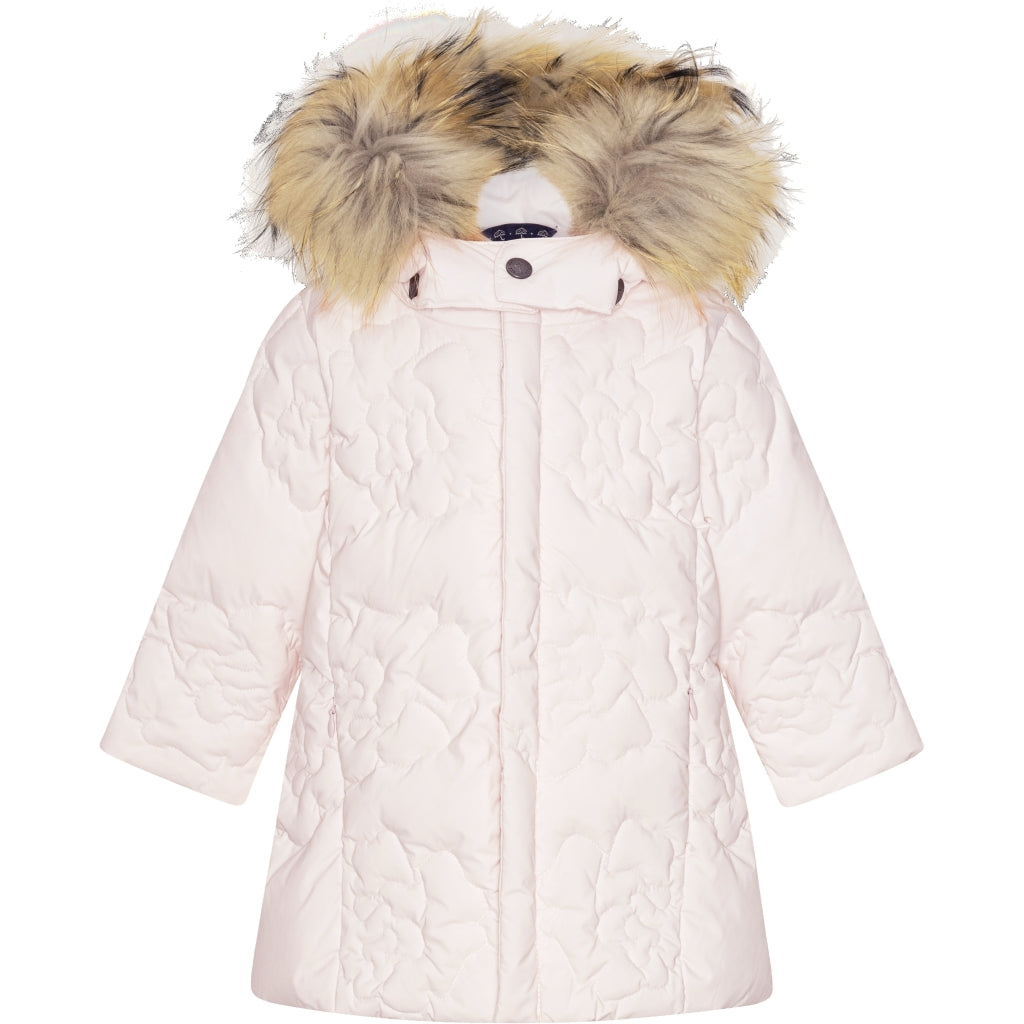 VER de TERRE Babypige rose dunfrakke med pels Dunfrakke med pels 405 Rose powder