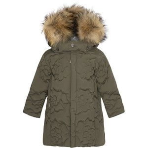 VER de TERRE Babypige rose dunfrakke med pels Dunfrakke med pels 875 Crocodile