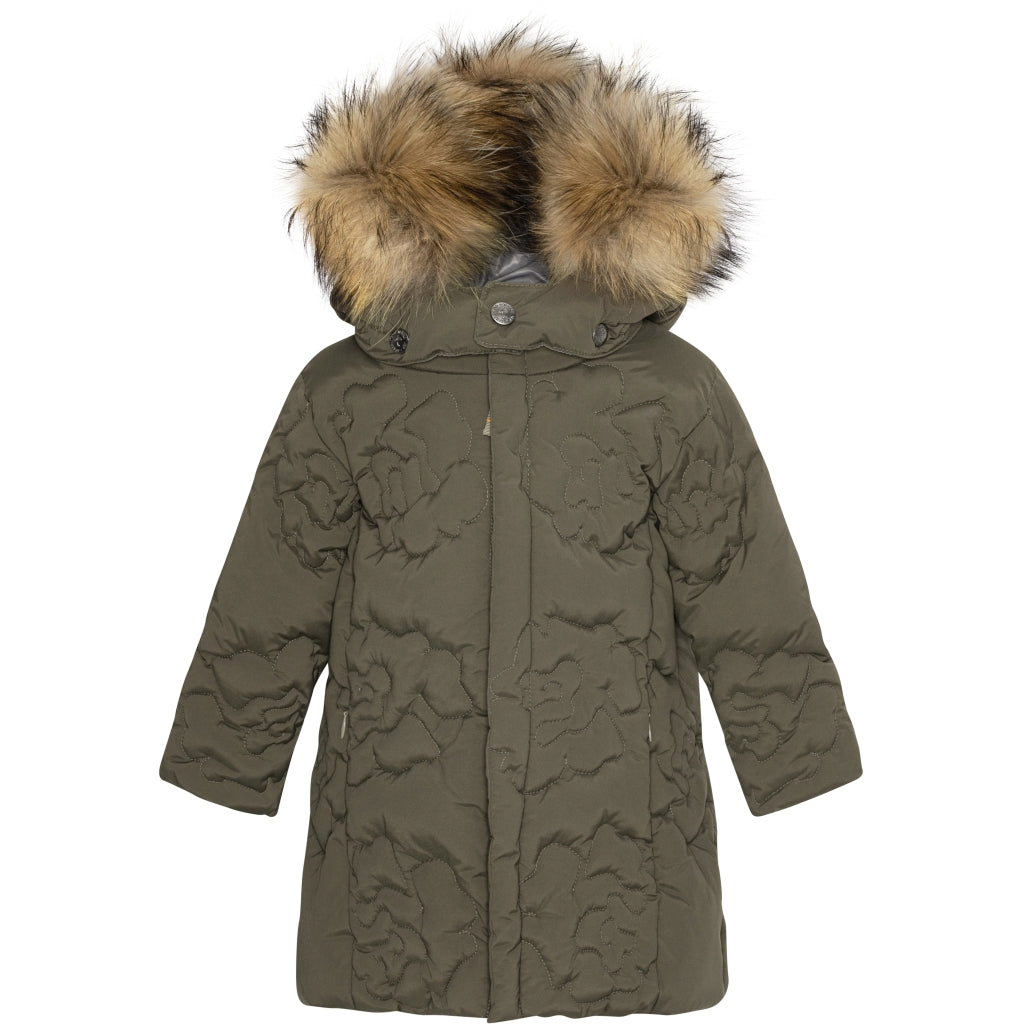 VER de TERRE Babypige rose dunfrakke med pels Dunfrakke med pels 875 Crocodile