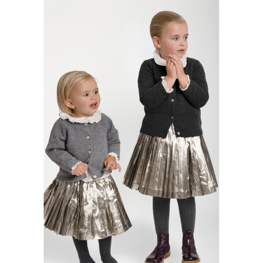 VER de TERRE Cashmere baby cardigan Cardigan 060 Grey mélange