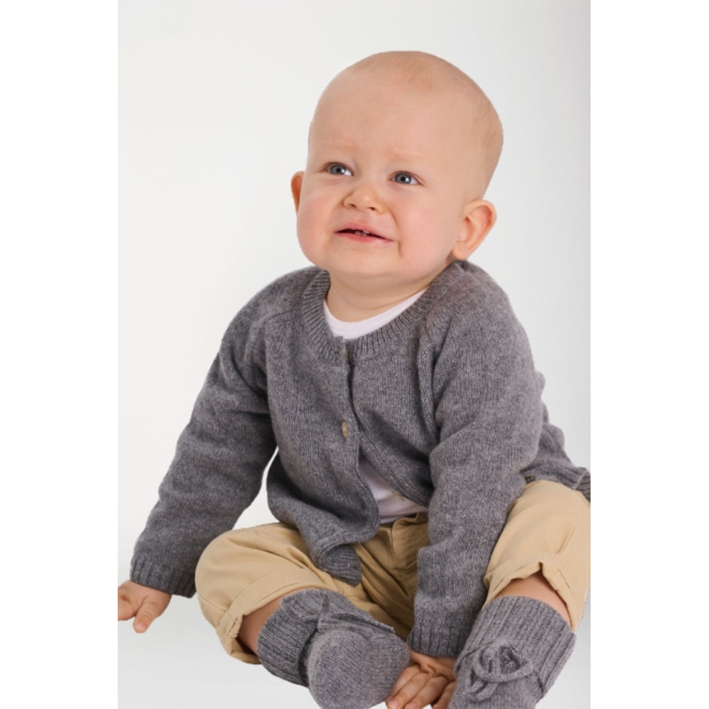 VER de TERRE Cashmere baby cardigan Cardigan 060 Grey mélange