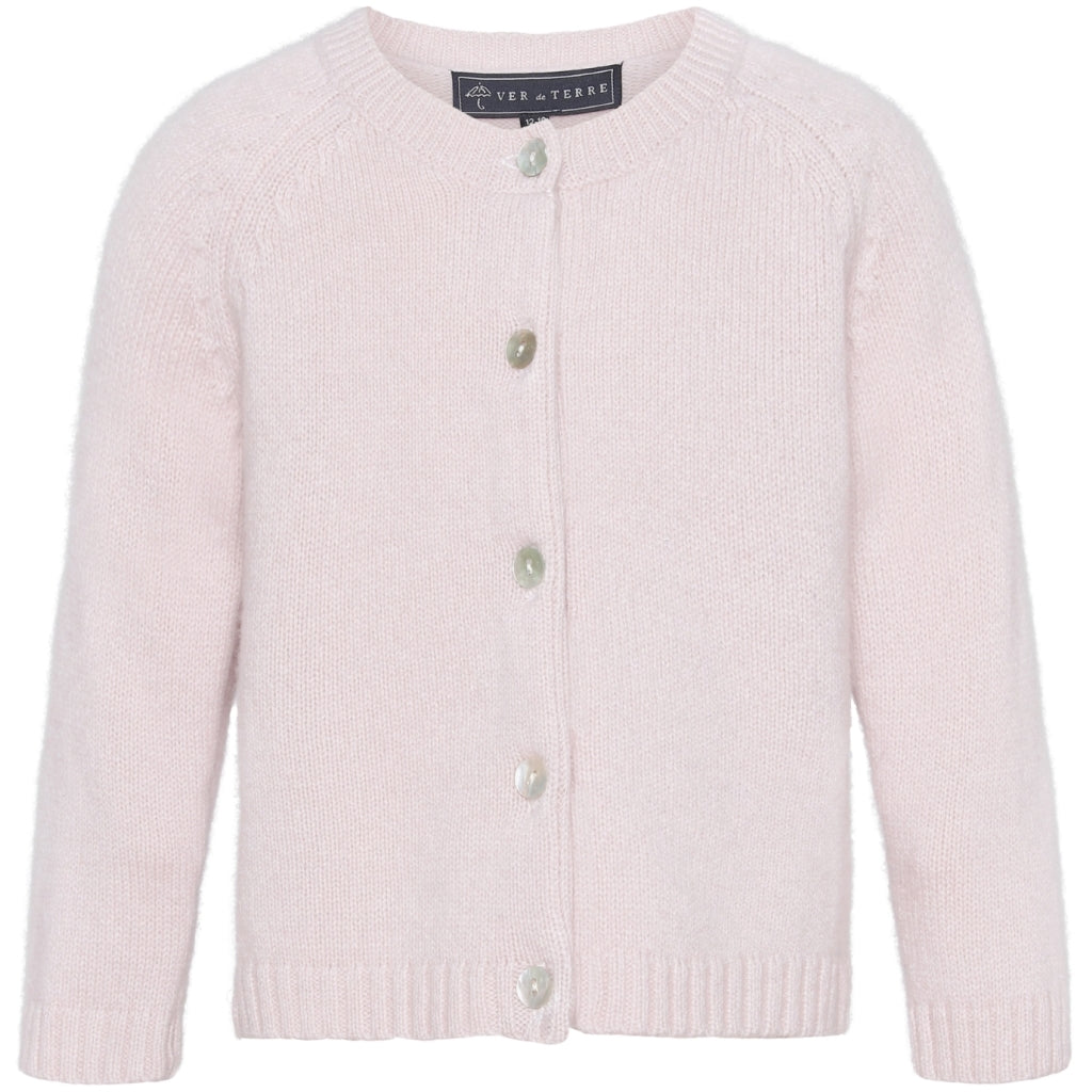 VER de TERRE Cashmere baby cardigan Cashmere 405 Rose powder