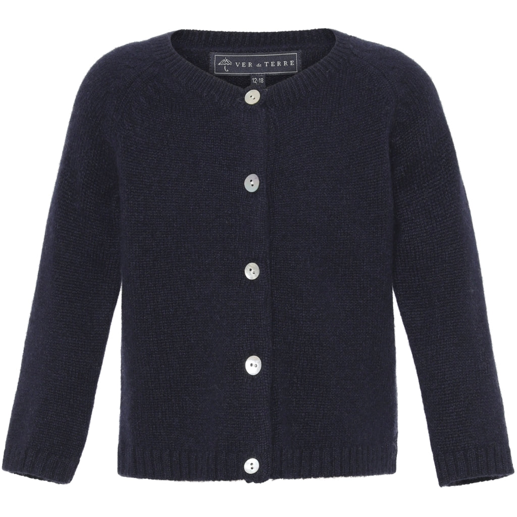 VER de TERRE Cashmere baby cardigan Cashmere 600 Navy