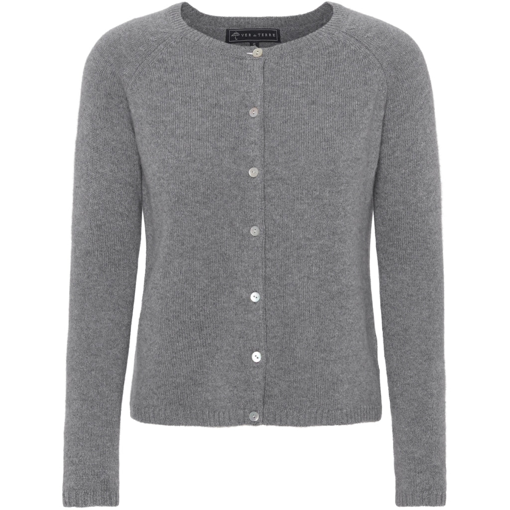 VER de TERRE Cashmere dame cardigan Cardigan 060 Grey mélange