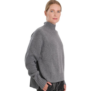 VER de TERRE Cashmere dame turtleneck sweater Sweater 060 Grey mélange