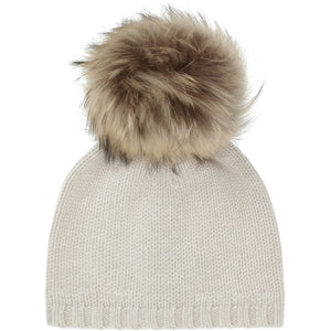 VER de TERRE Cashmere hue med pom pom Cashmere 005 Ice mélange