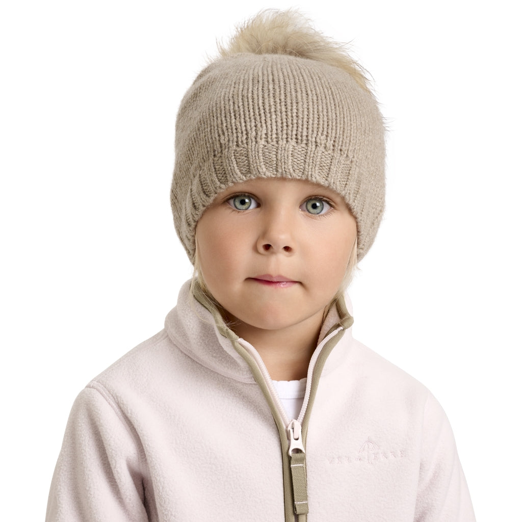 VER de TERRE Cashmere hue med pom pom Huer 918 Bear mélange