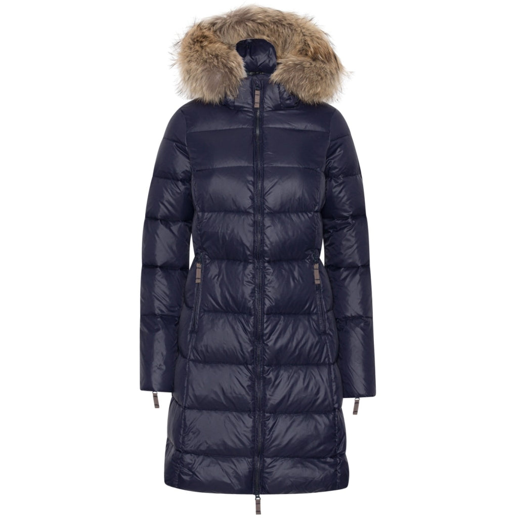 VER de TERRE Dame dunfrakke med pels Frakke 600 Navy