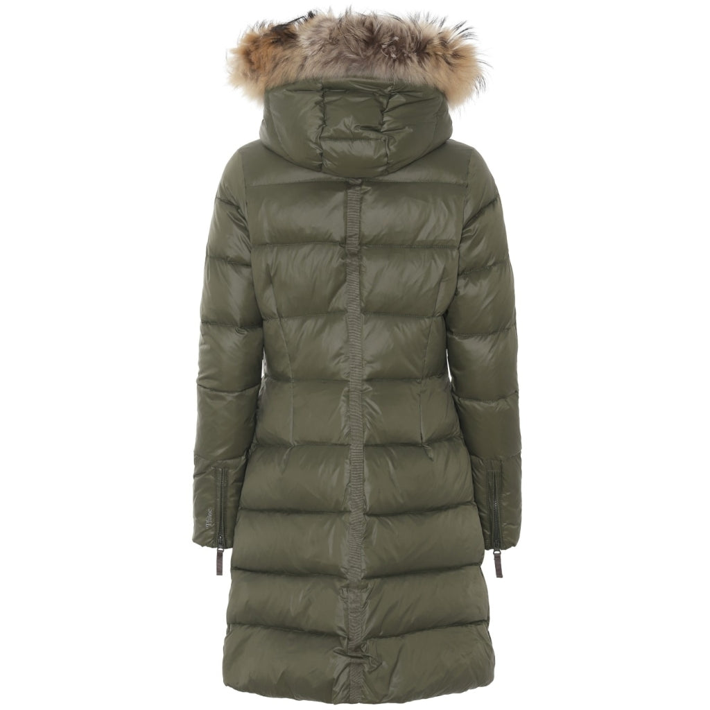 VER de TERRE Dame dunfrakke med pels Frakke 867 Dark moss