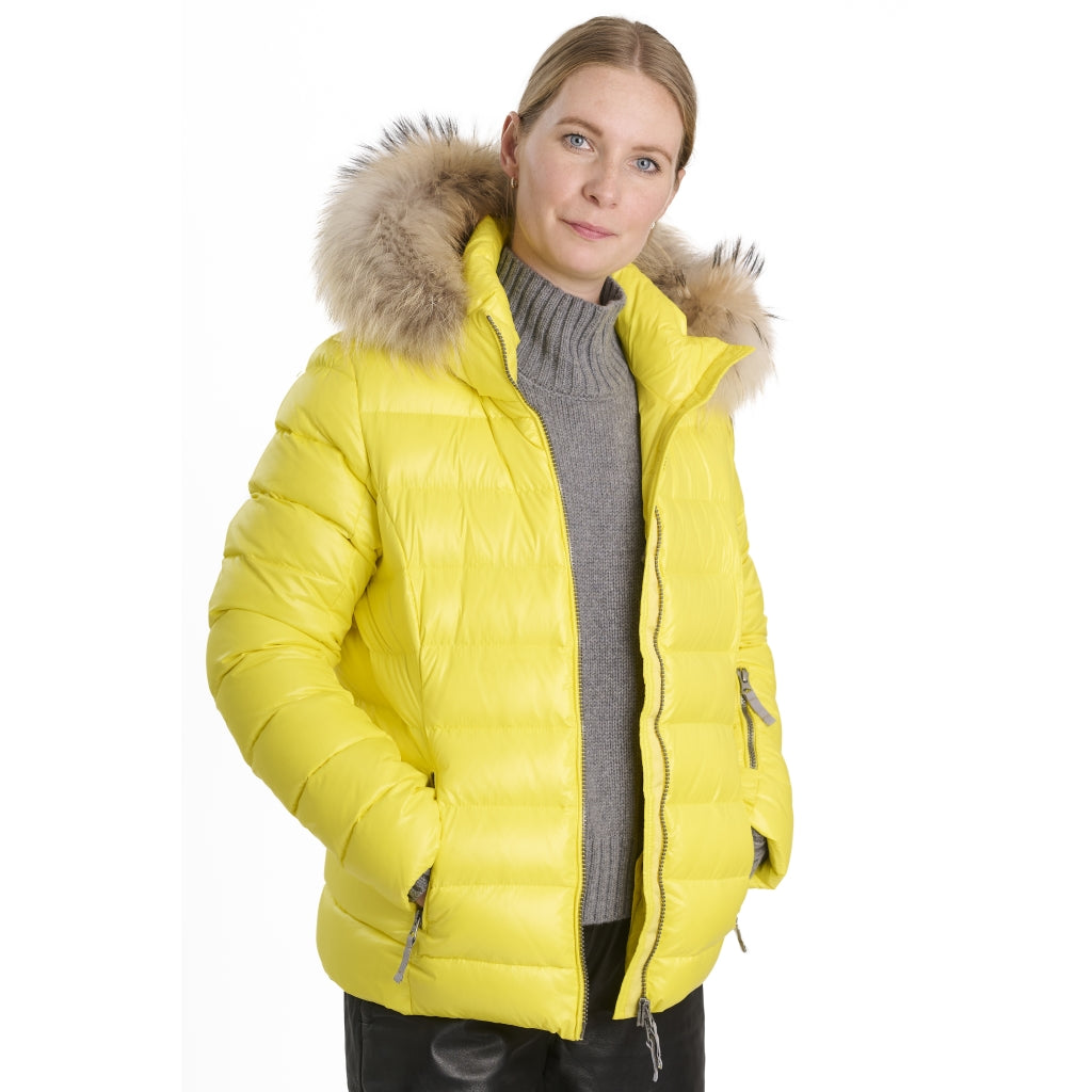 VER de TERRE Dame dunjakke med pels Dunjakke med pels 100 Yellow