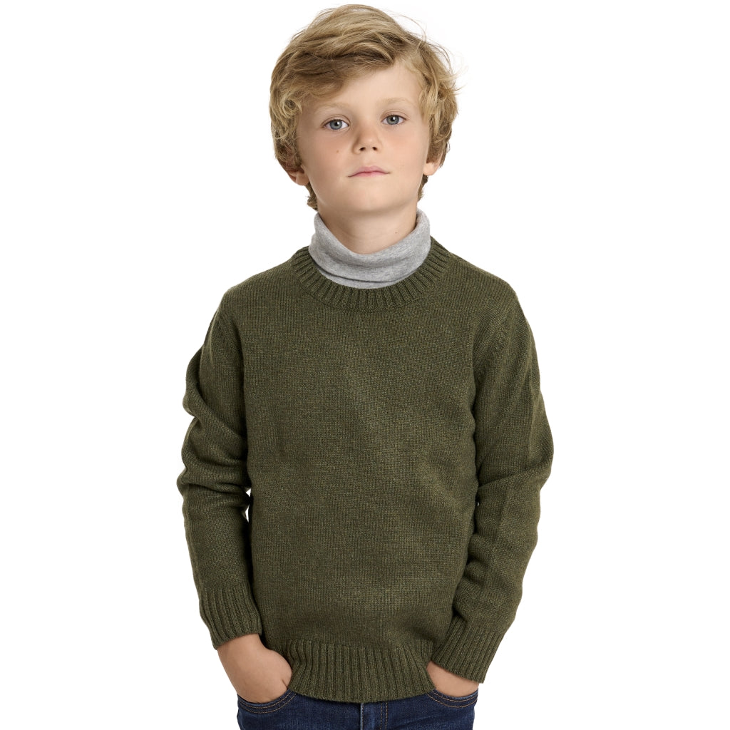 VER de TERRE Drenge cashmere sweater Sweater 874 Olive mélange