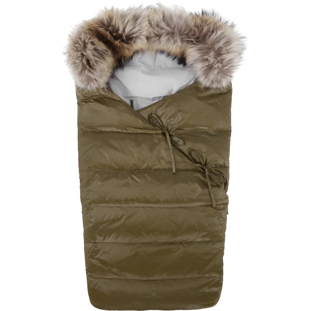 VER de TERRE Kørepose i dun med pels Kørepose 871 Dark olive