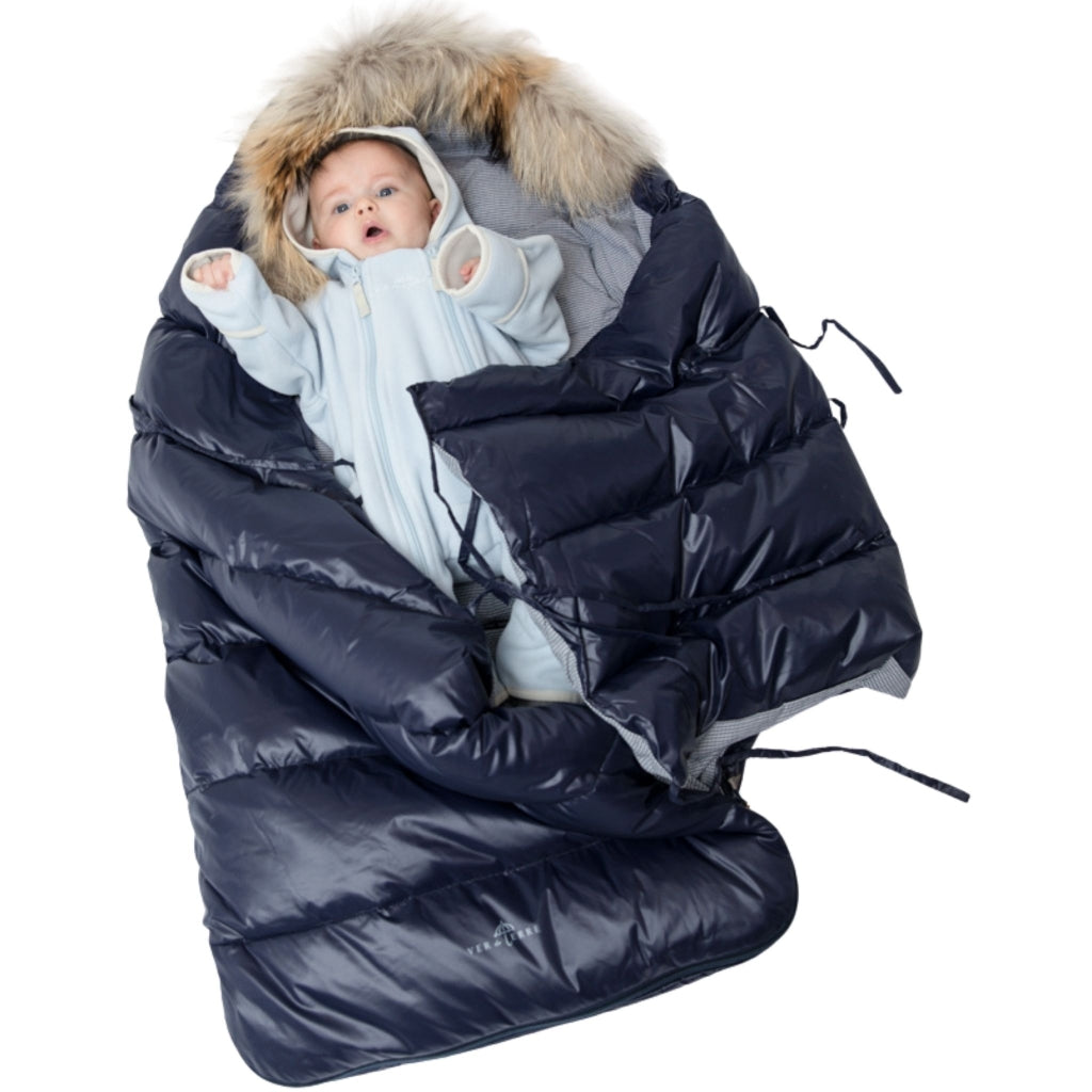 VER de TERRE Kørepose i dun med pels Kørepose med pels 600 Navy