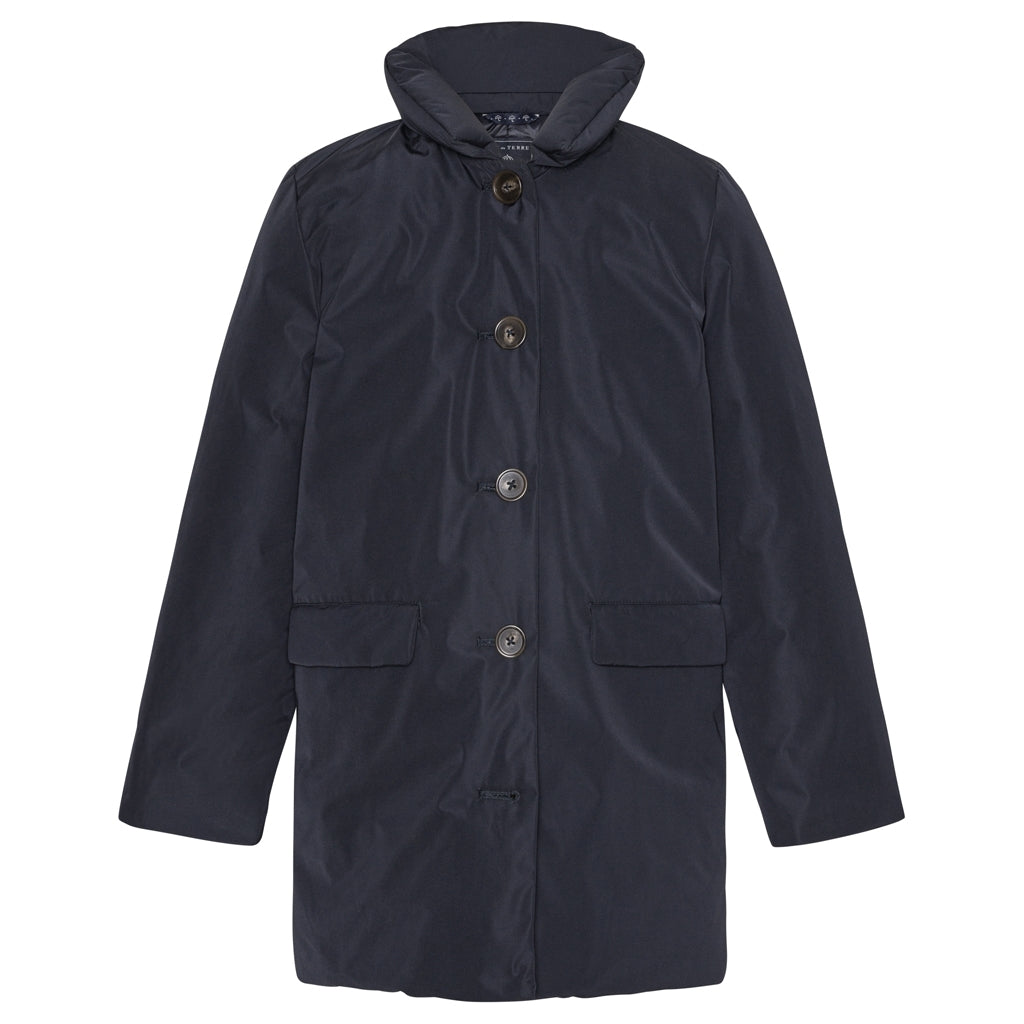 VER de TERRE Pige dunfrakke med pels Dunfrakke 600 Navy