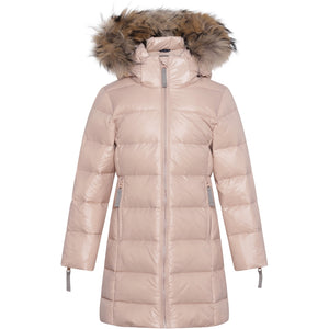 VER de TERRE Pige dunfrakke med pels Dunfrakke med pels 415 Mahogany rose