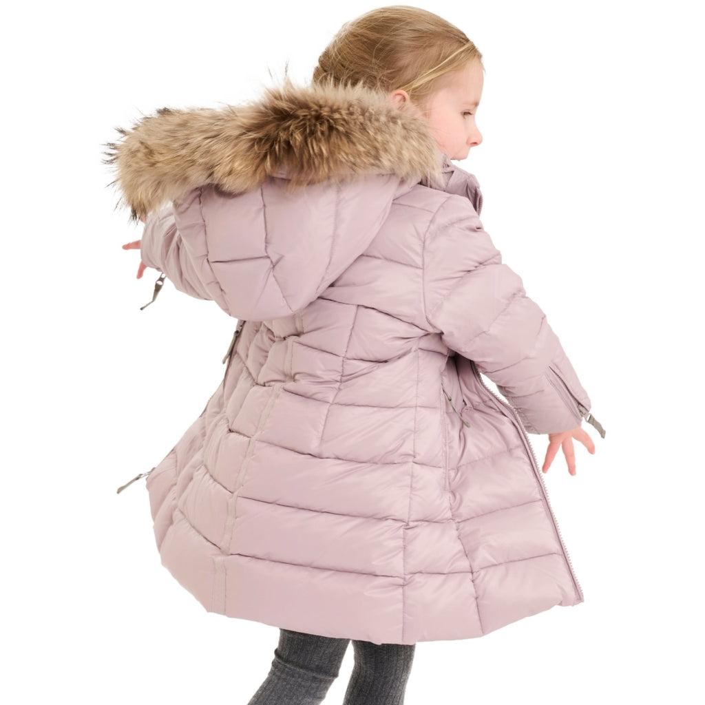 VER de TERRE Pige dunfrakke med pels Dunfrakke med pels 561 Heather