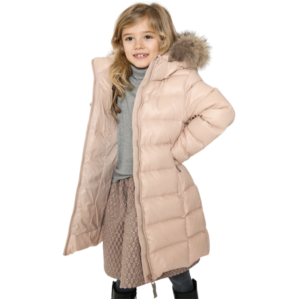 VER de TERRE Pige dunfrakke med pels Dunfrakke med pels 911 Caramel/grey