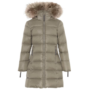 VER de TERRE Pige dunfrakke med pels Frakke 911 Caramel/grey