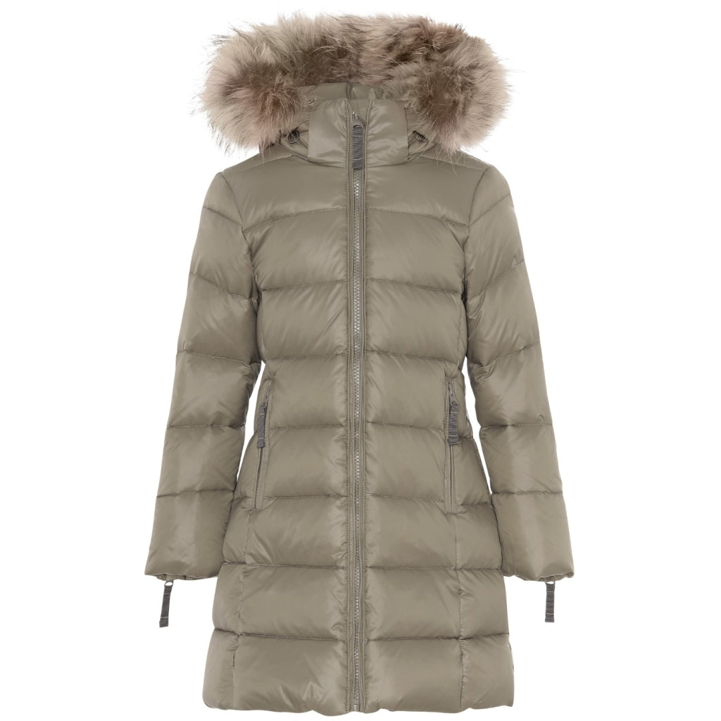 VER de TERRE Pige dunfrakke med pels Frakke 911 Caramel/grey