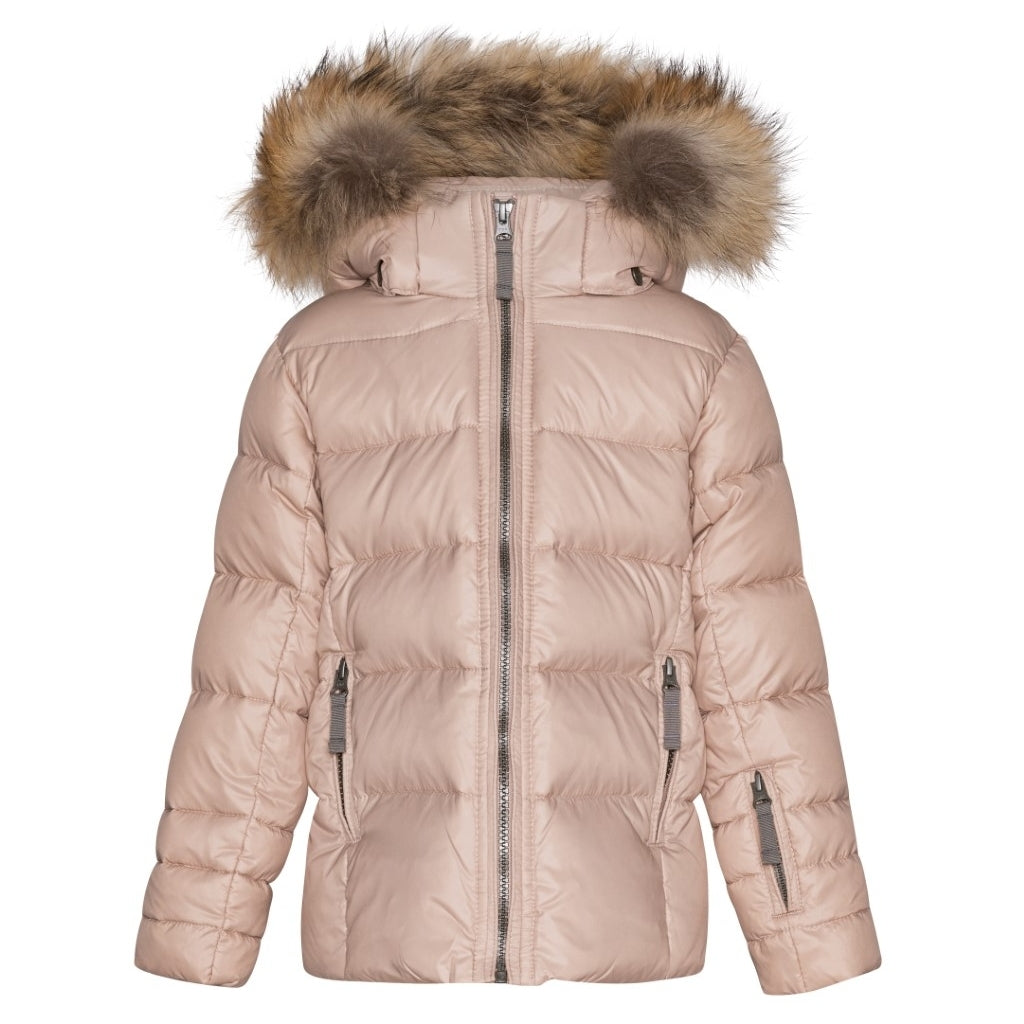 VER de TERRE Pige dunjakke med pels Dunjakke med pels 415 Mahogany rose