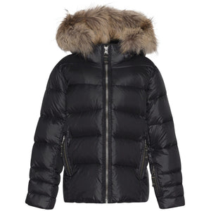 VER de TERRE Pige dunjakke med pels Jakke 099 Black