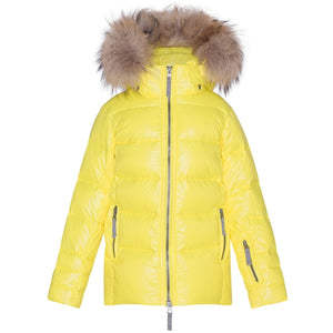 VER de TERRE Pige dunjakke med pels Jakke 100 Yellow