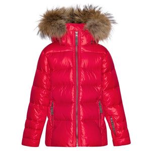 VER de TERRE Pige dunjakke med pels Jakke 305 Cranberry