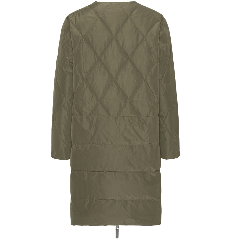 VER de TERRE Quiltet vendbar dame dunfrakke Frakke 866 Dark moss/grey