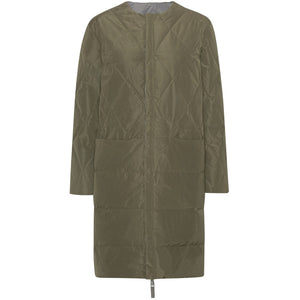 VER de TERRE Quiltet vendbar dame dunfrakke Frakke 866 Dark moss/grey