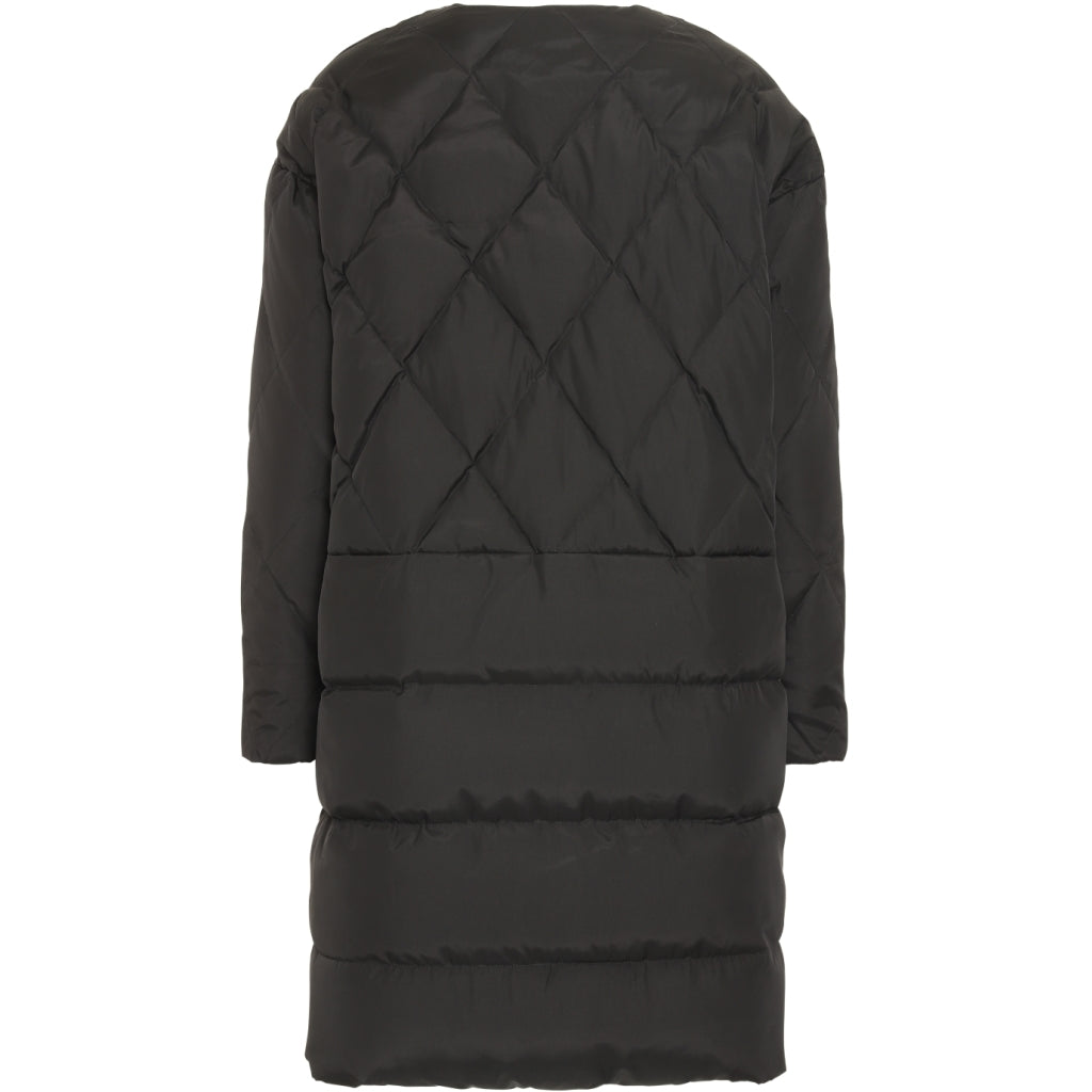 VER de TERRE Quiltet vendbar dame dunfrakke Frakke 913 Black/caramel
