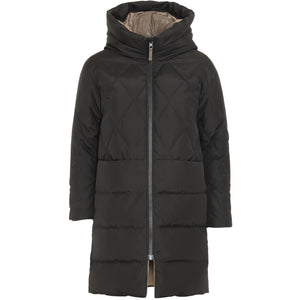 VER de TERRE Quiltet vendbar pige dunfrakke Frakke 913 Black/caramel